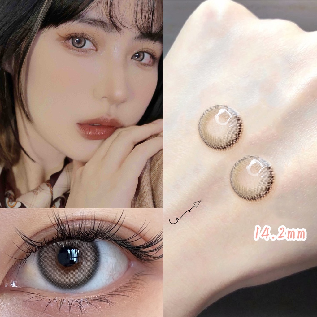 （COD）Sepasang lensa kontak berwarnaDiameter 14-14,5 MM softlens livingsoftlens biru soflens soflen mata soplen murah soplen mata soflens grey