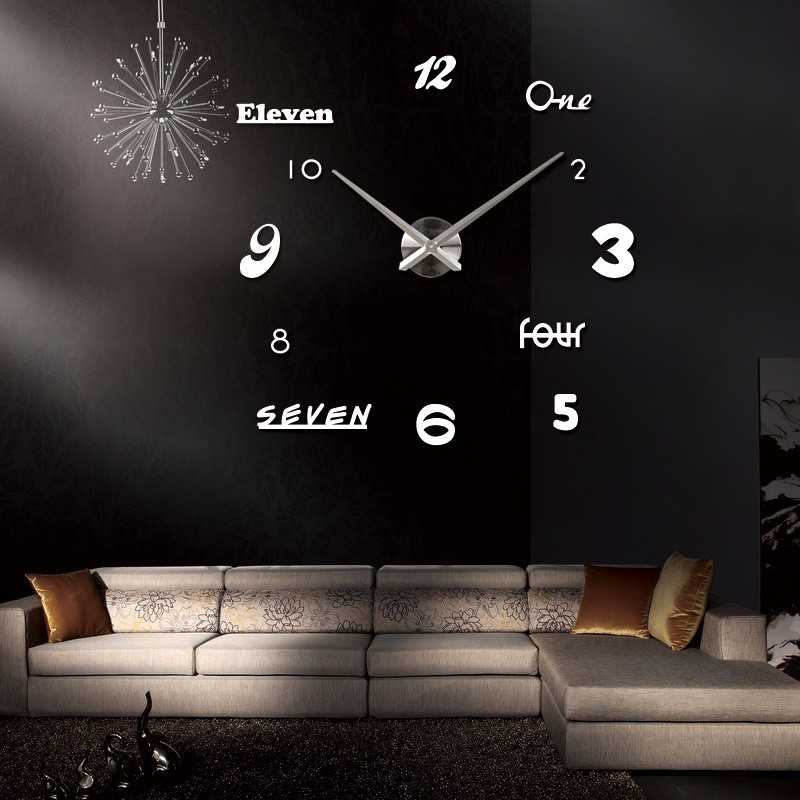 Jam Dinding DIY Giant Wall Clock Quartz Acrylic Huruf dan Angka DIY-02