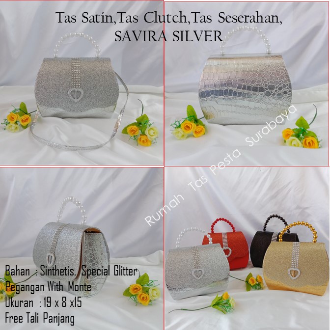 TAS PESTA SAVIRA MODEL CLUCTH DAN SELEMPANG TERKESAN MEWAH DAN ELEGAN