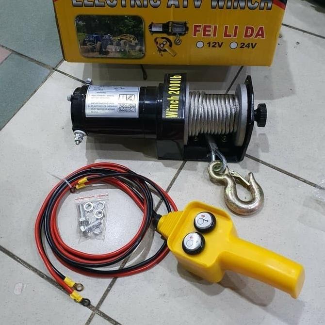 ELECTRIC WINCH ATV HOIST 1000 KG WINCH 2000 LBS WINCH ELEKTRIK 12V Star Seller Termurah