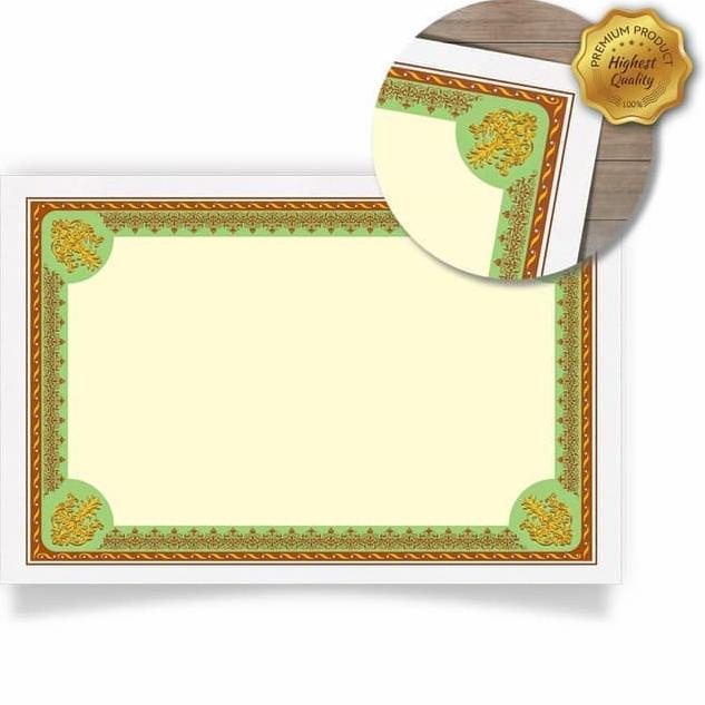 

[PRODUK QTPLP] Blanko Kertas Piagam Sertifikat Kartu Tik Folio green [50 Sheets] S00