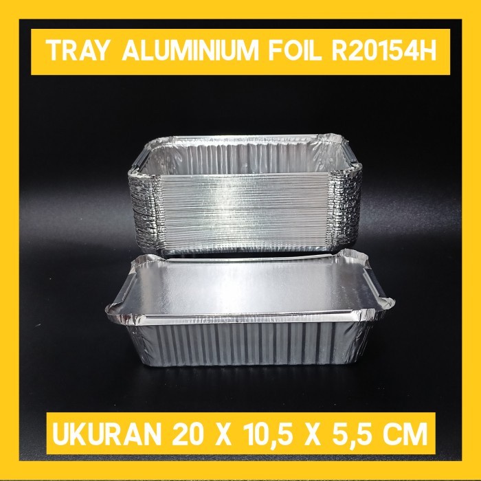 TRAY ALUMINIUM FOIL UKURAN 20 x 10,5 X 5,5 CM PLUS TUTUP - 1000 pcs