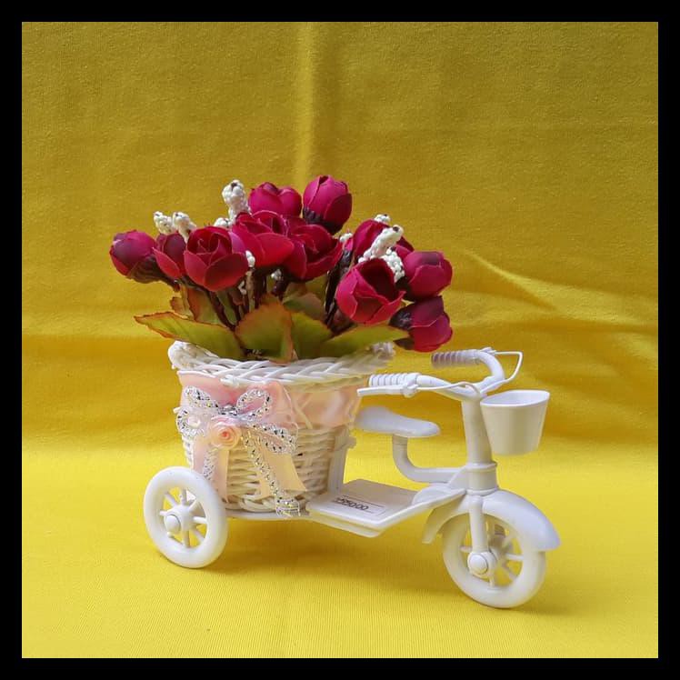 Sepeda Mini -Sepda Pot-Bunga Plastik-Hiasan Meja-Pot Unik-Bunga Hias
