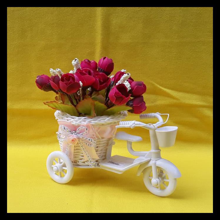 Sepeda Mini -Sepda Pot-Bunga Plastik-Hiasan Meja-Pot Unik-Bunga Hias