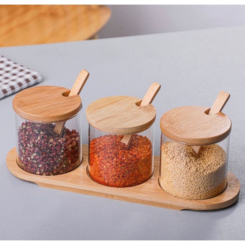 Set Jar Kaca/Toples bumbu/Jar kaca