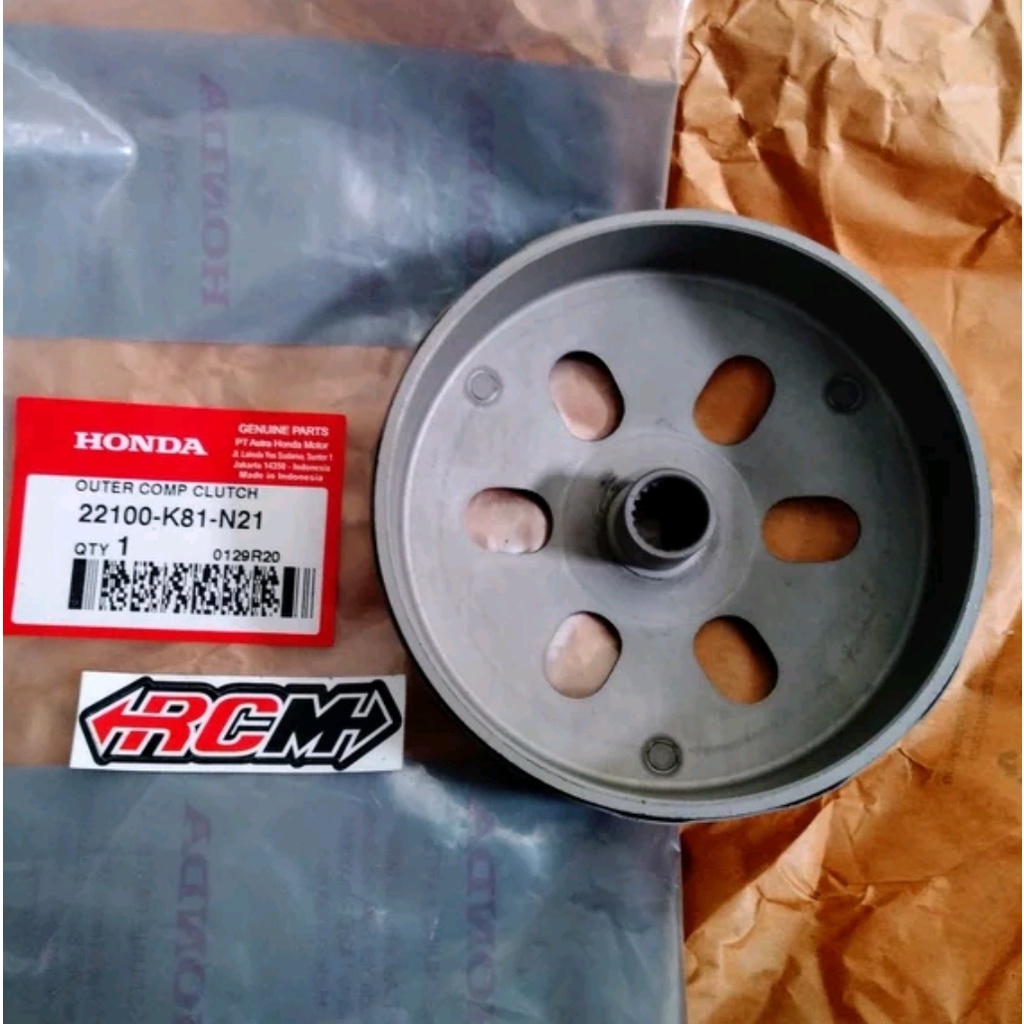 OUTER COMP CLUTCH RUMAH MANGKOK KAMPAS KOPLING GANDA NEW BEAT FI ESP STREET ESP ORI ORIGINAL HONDA AHM ASLI 22100-K81-N21