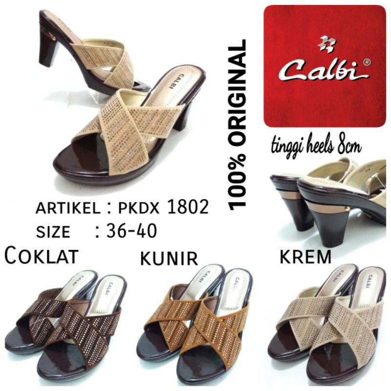 SANDAL HEELS WANITA BY CALBI 100% ORIGINAL 3 WARNA SIZE 36-37 ART PKDX 1802 Pesta Jagong Kondangan