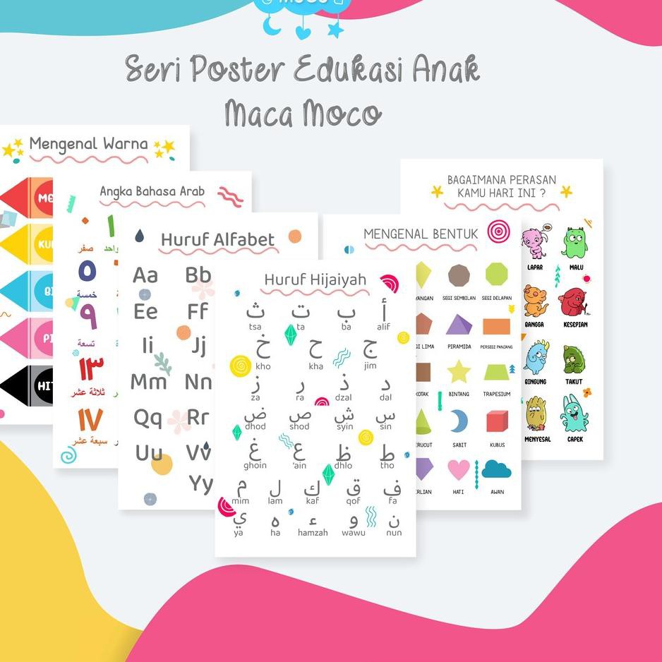 Update-- Poster Huruf Hijaiyah, angka Arab, Alphabet & Number gambar Belajar Anak Edukasi Wallpaper