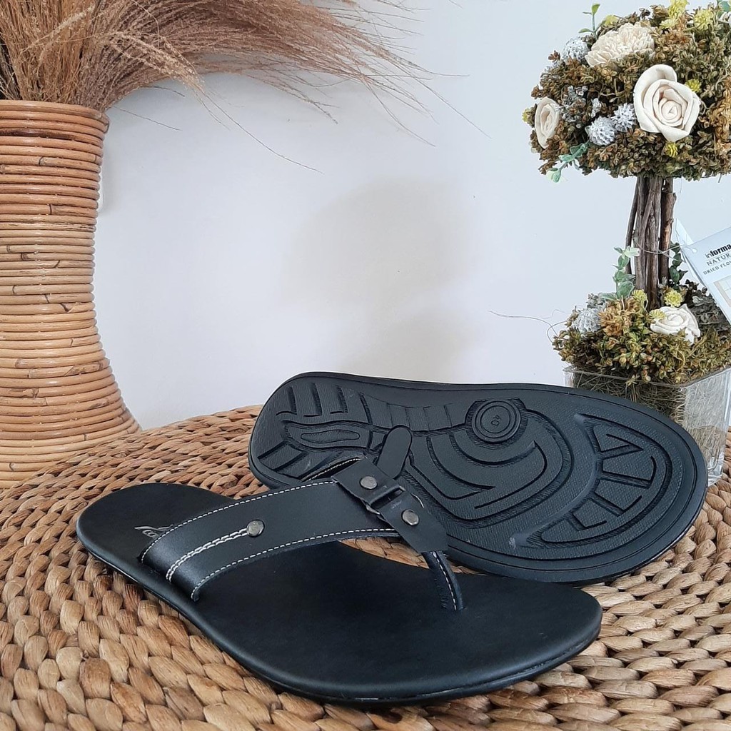 SANDAL KULIT PRIA BROWN TAN KULIT SAPI ASLI ORIGINAL HANDMADE GARUT KASUAL SANTAI