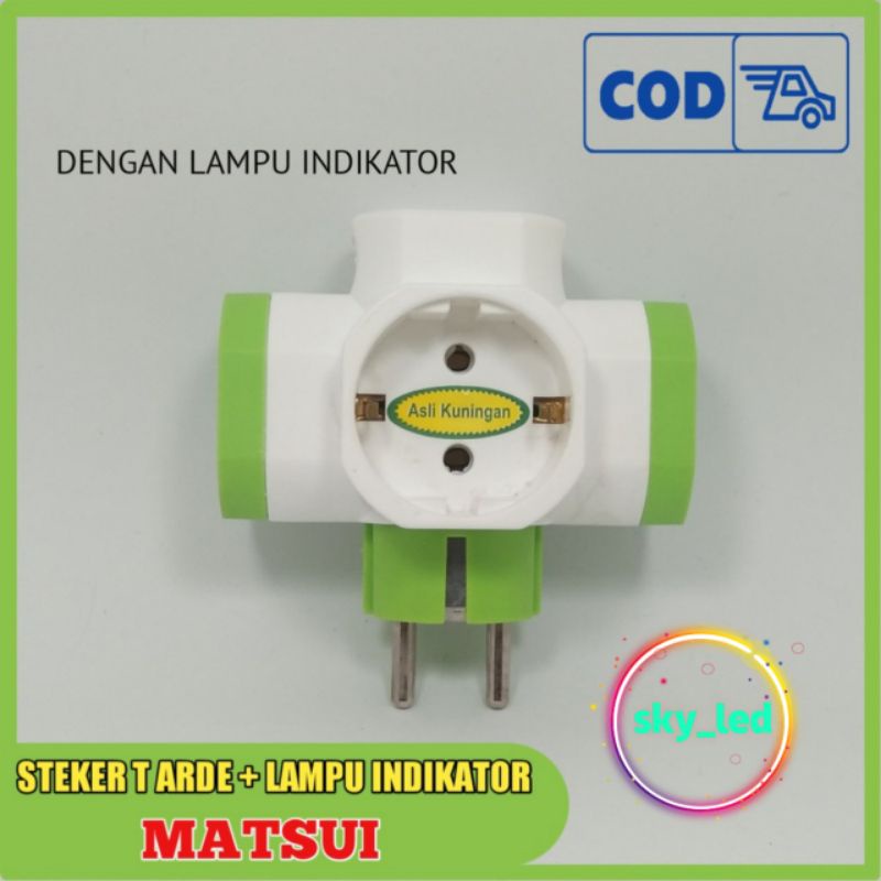 STEKER T ARDE SAKLAR LUBANG 3 matsui SNI / TEE ARDE + SWITCH LUBANG 3 MATSUI /super murah