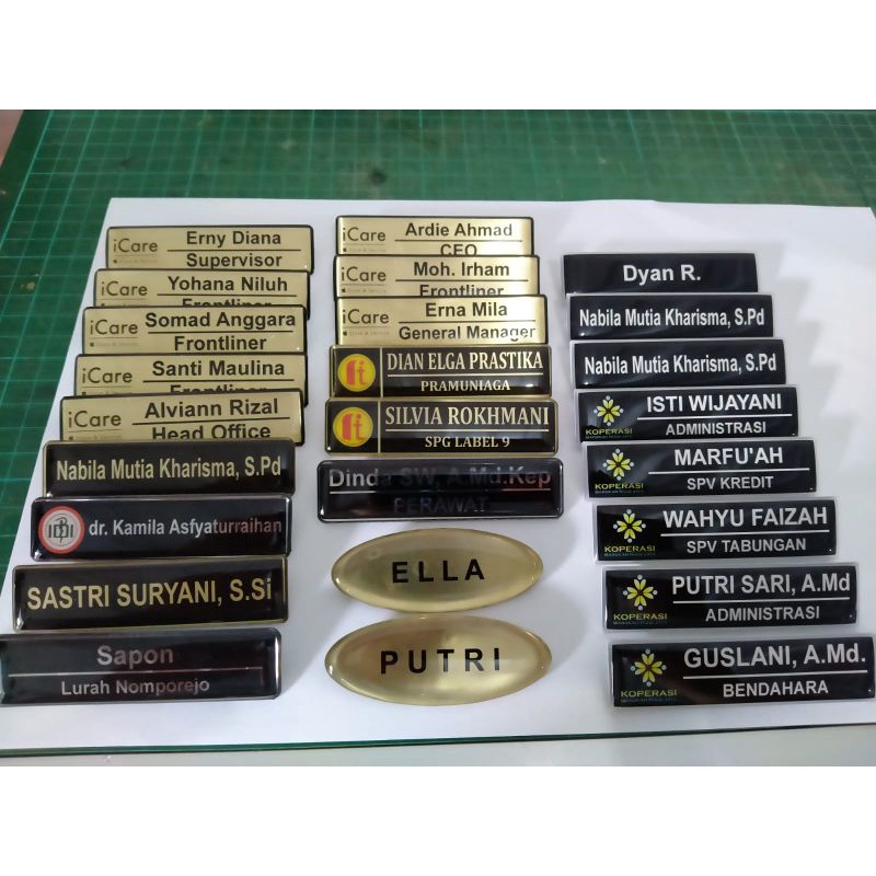 

Nama Dada Name Tag Akrilik Kuningan Stainless Magnet Peniti Paku Dokter Karyawan Guru Siswa ASN PNS