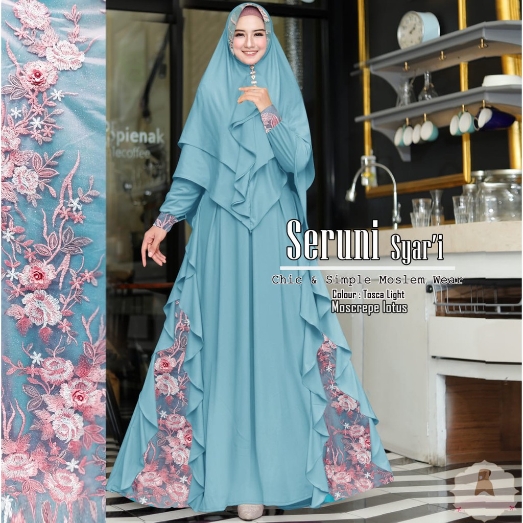 GAMIS SYARI BORDIR 3D SERUNI / HIJAB ITU INDAH