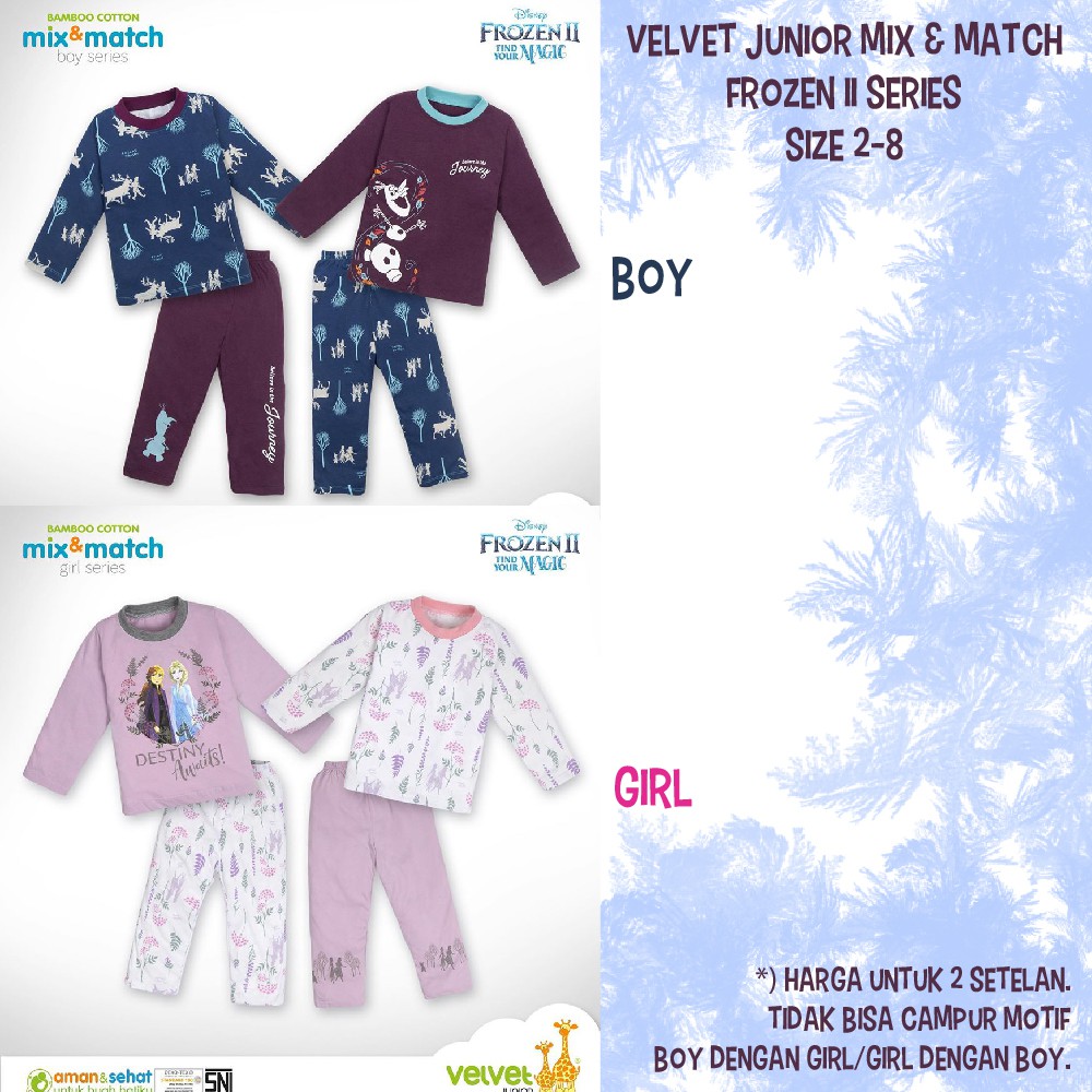 Velvet Junior bamboo cotton 2set