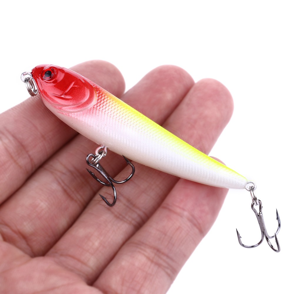 HENGJIA 1pcs 7cm/5.8g Umpan Hard Pencil Pancing Swimbait Ikan Bass Fishing Lure Outdoor Tackle