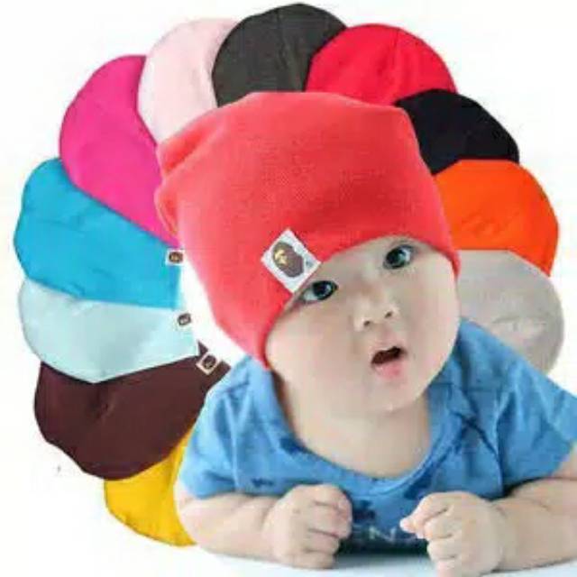 Topi Kupluk Bayi Polos Topi Anak Unisex