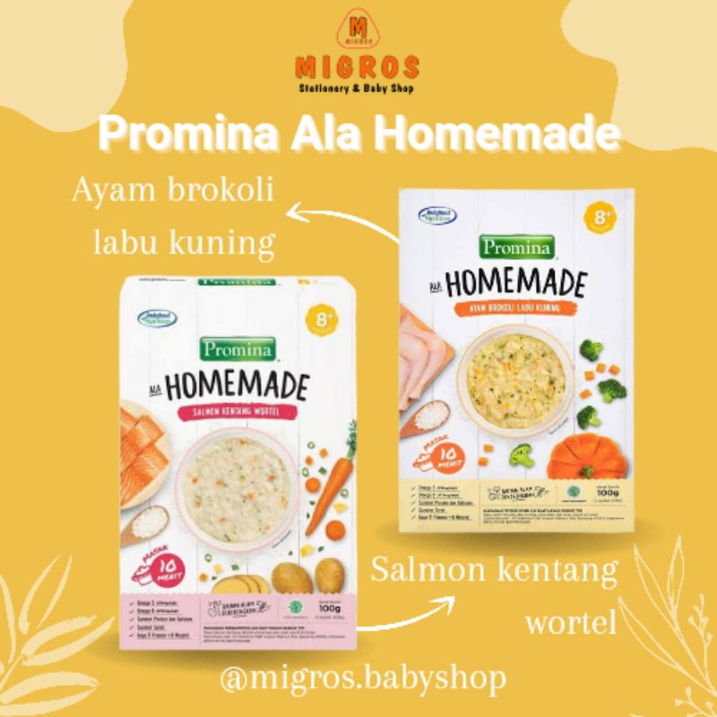 

Bubur Bayi Promina Homemade 8 bulan 100gr/ Promina Salmon Kentang Wortel / Promina Ayam Labu Kuning