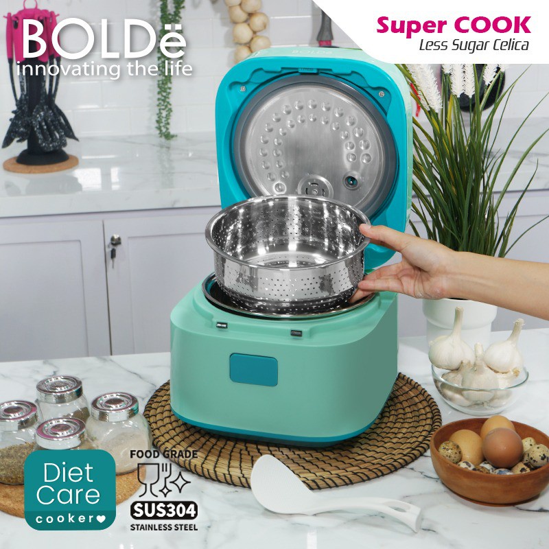 BOLDe Super COOK low carbo Less Sugar Celica Rice Cooker 1.2 Liter Garansi 1 tahun