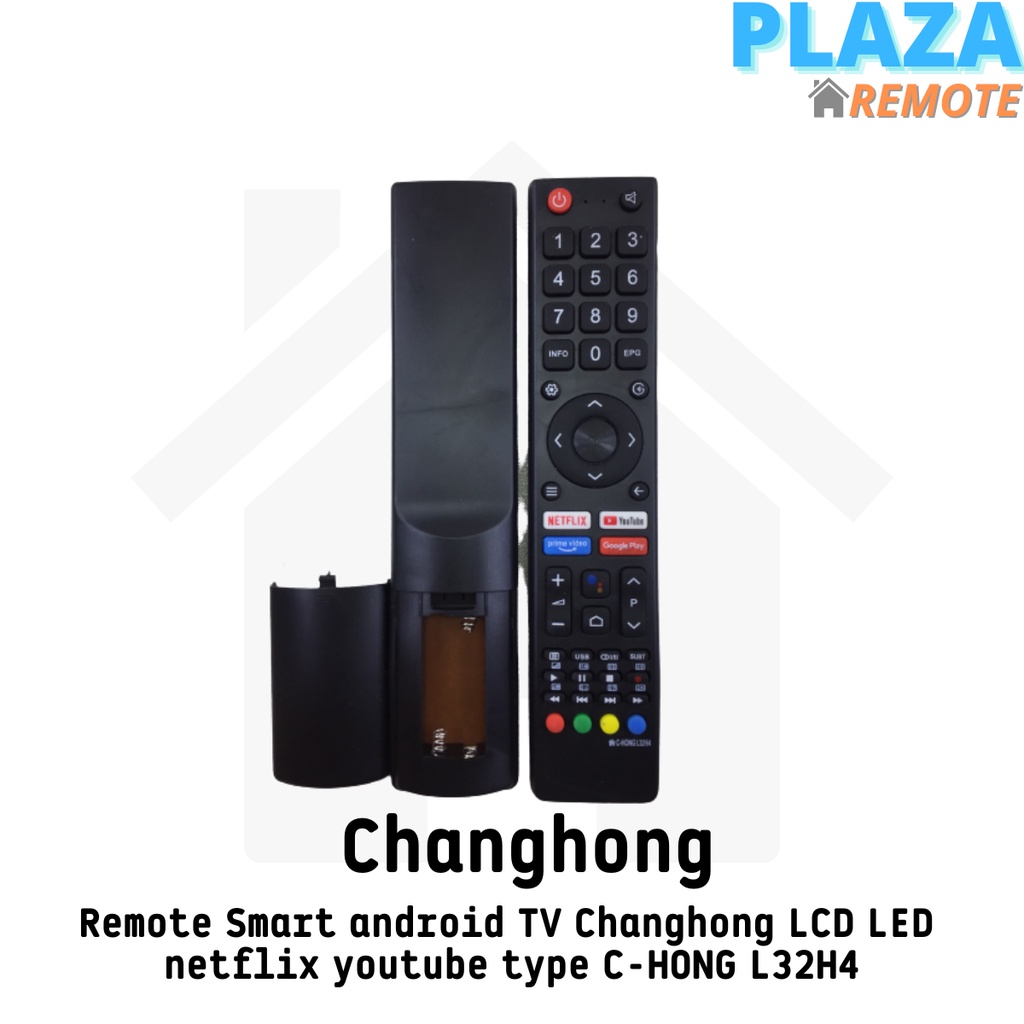 Remot / Remote Smart android TV Changhong LCD LED netflix youtube type C-HONG L32H4 / ecer dan grosir