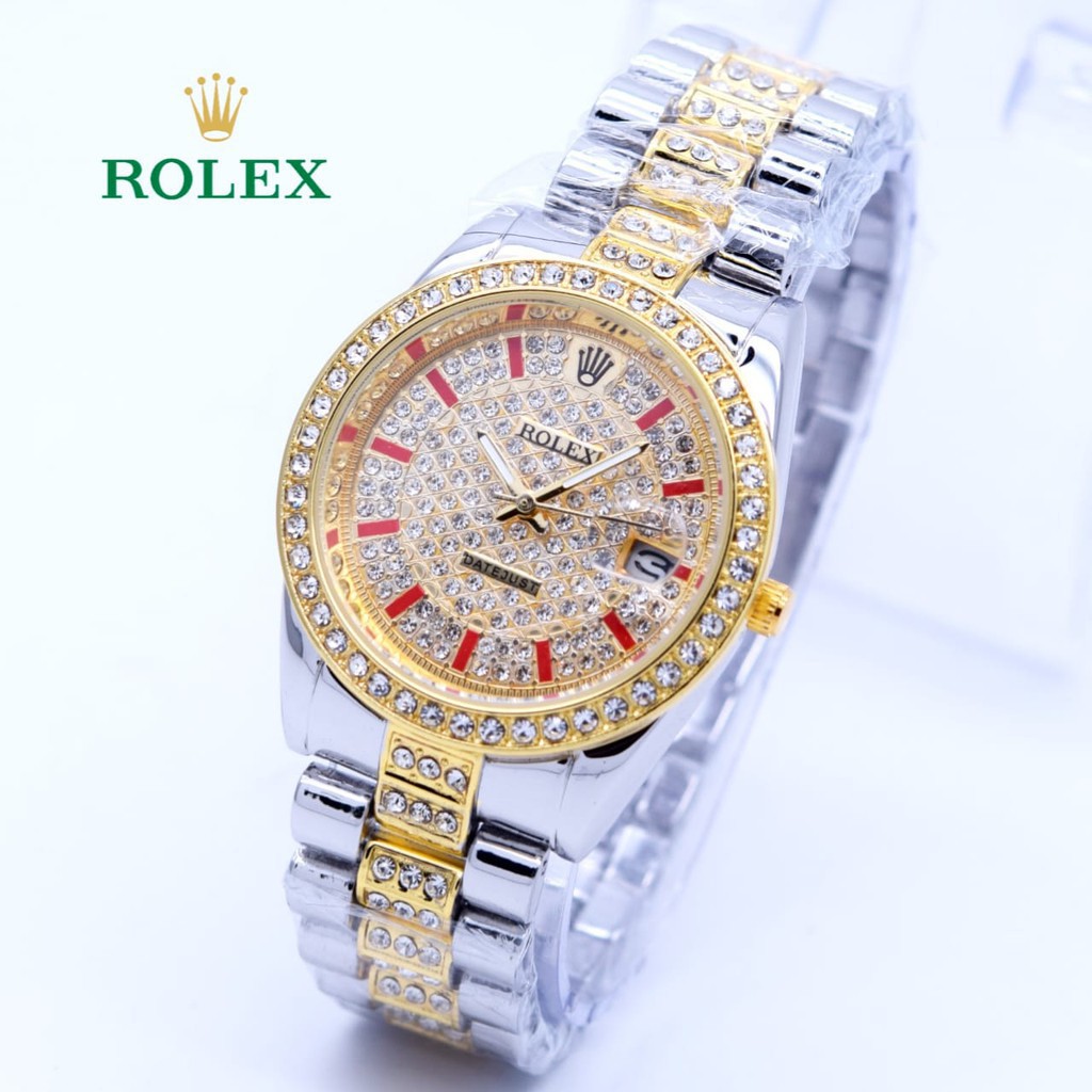 jam tangan wanita fashion Rolex balok diamond