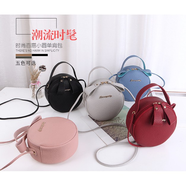 DEJI - TasSlempang Cewek SunnyCity Bulat / Tas Fashion / Tas Wanita / Slingbag / Import Batam