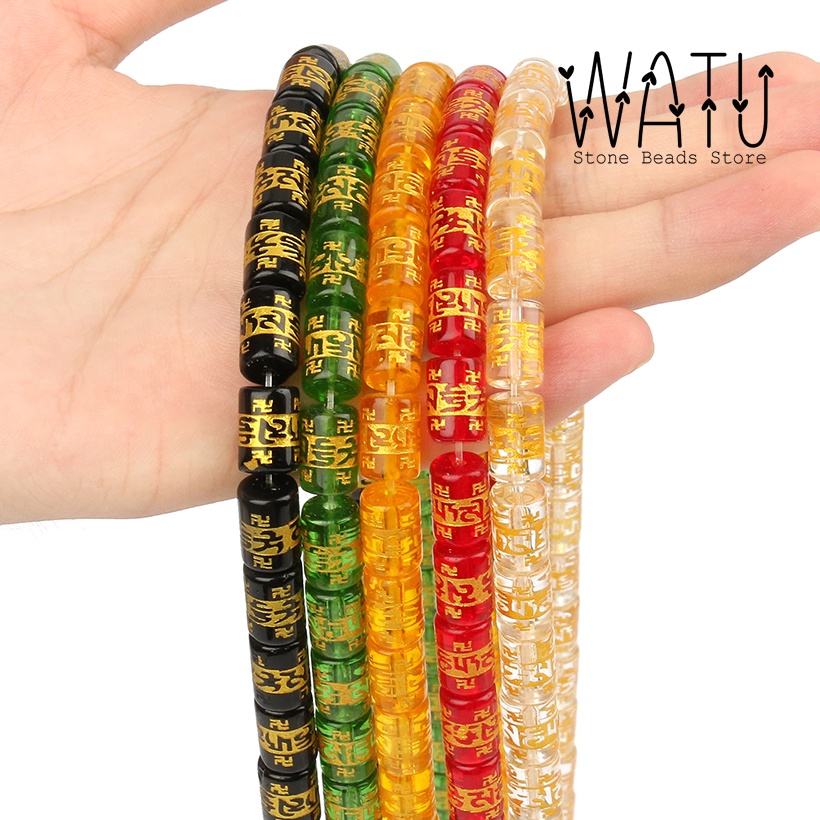 Manik Batu Mantra Tibetan Mantra Tube Beads