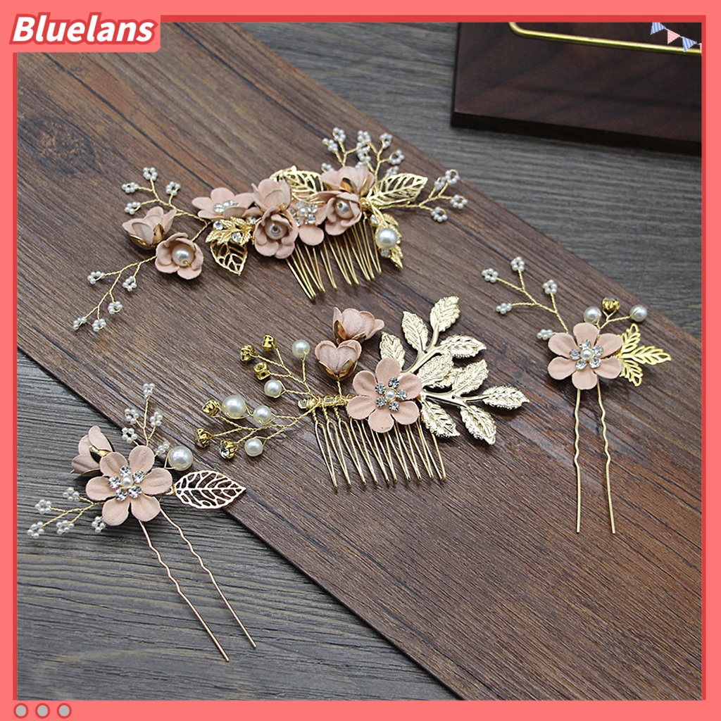 Bluelans Eye-catching Hair Clip Wedding Hair Comb Faux Pearl Crystal Bride Hair Accessories Exquisite for Wedding