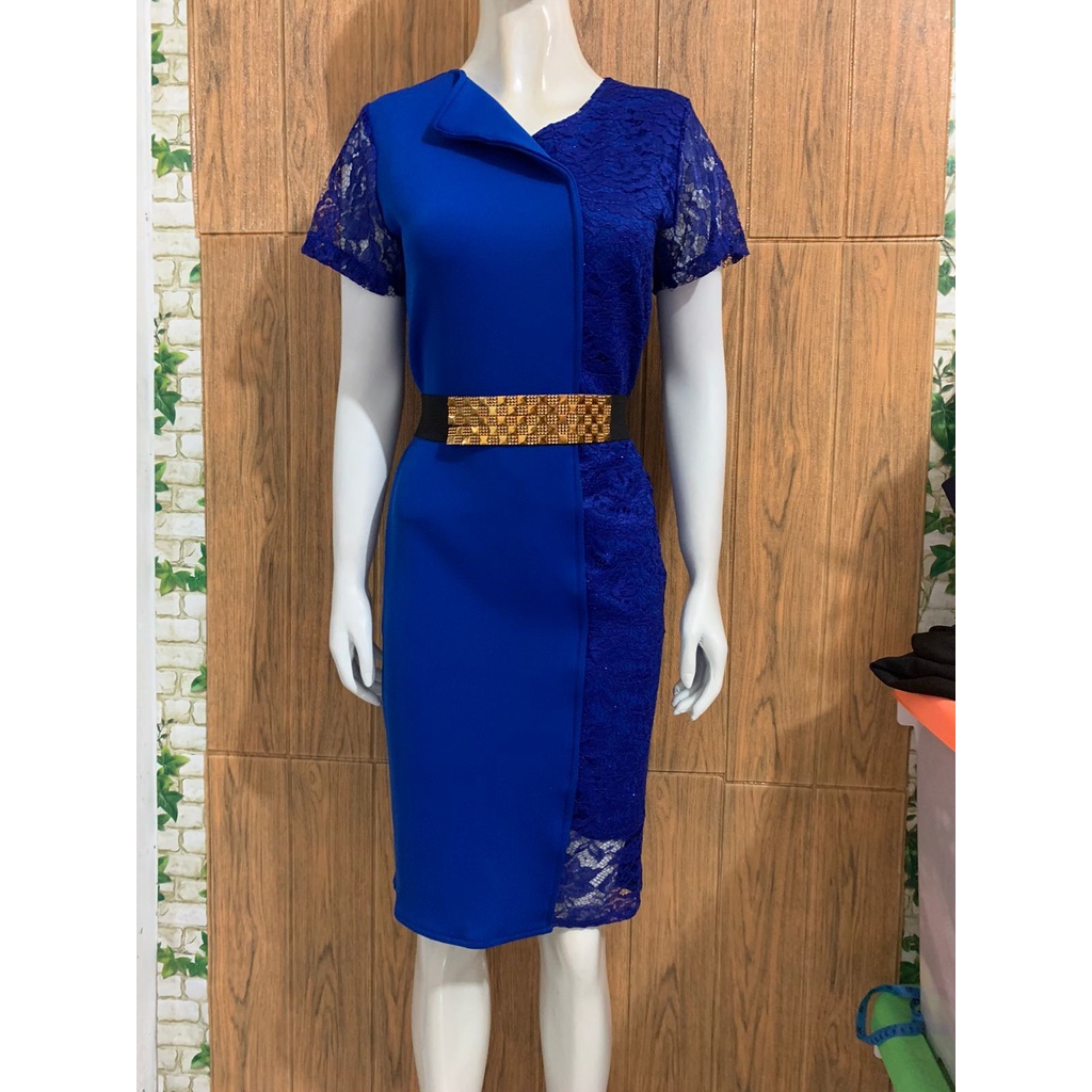 Kathryn collection 127 # dres rok span scuba Import premium kombinasi brukat gliter free belt