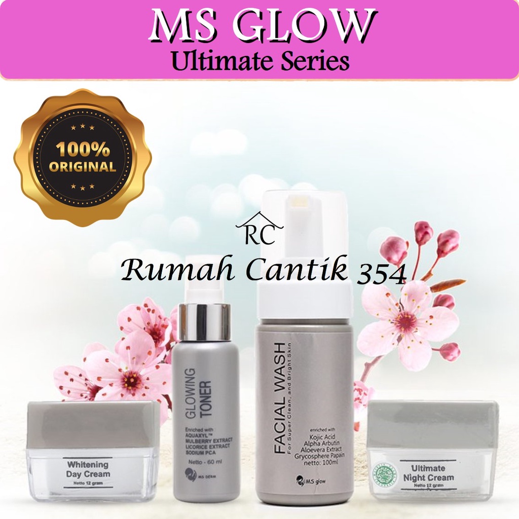 MS Glow Paket Wajah Ultimate Series Basic Rumah Cantik 354 Paket Perawatan Memudarkan Flek dan Noda Hitam Di Wajah