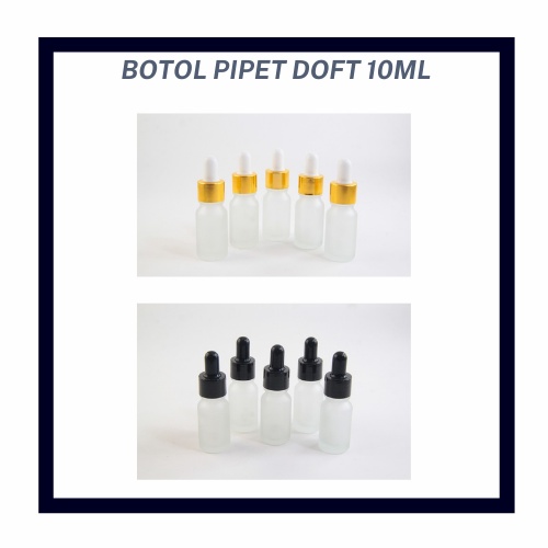 PROMO TEMPAT SERUM MURAH - BOTOL PIPET PUTIH DOF 10ML RING GOLD KARET PUTIH / RING HITAM KARET HITAM