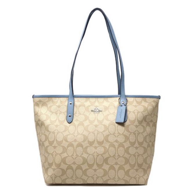 Coach City Zip Tote In Signature Canvas (C58292)