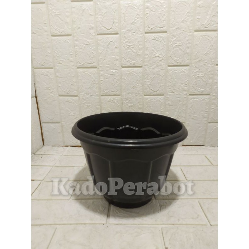 pot bunga hitam 25 - pot hitam great - pot hitam bulat - pot bunga