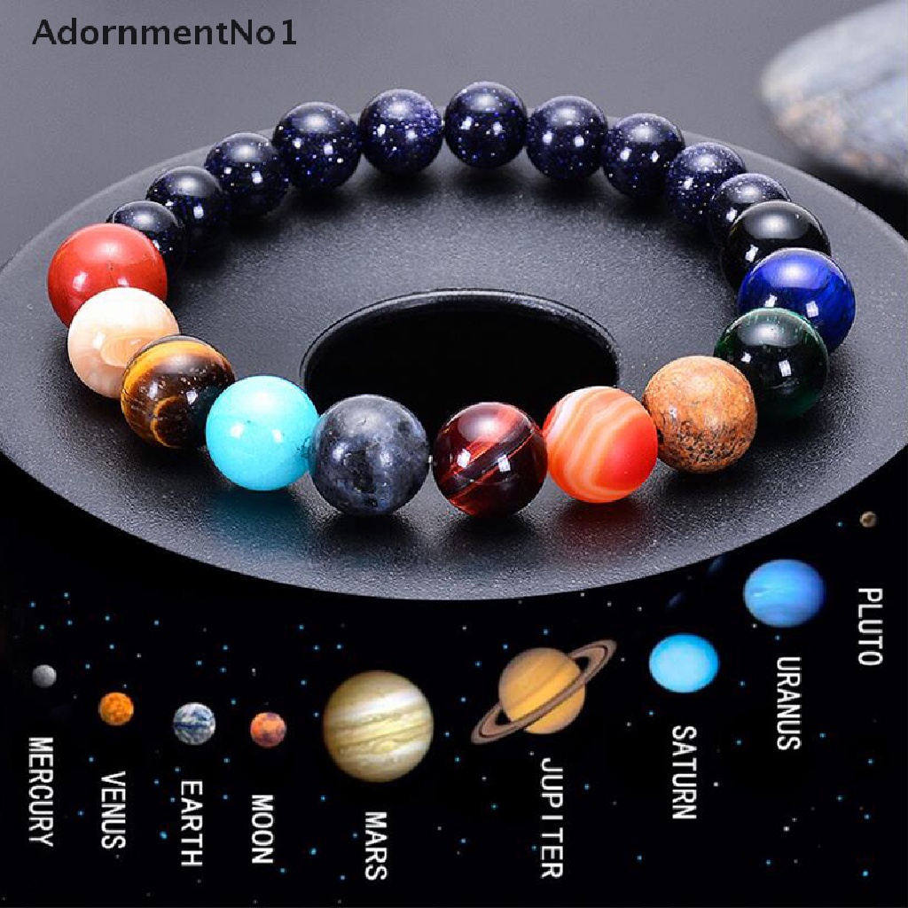 (AdornmentNo1) Gelang Tangan Batu Alam Motif Sistem Tata Surya Untuk Perhiasan Wanita / Hadiah