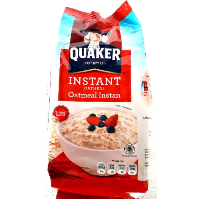 Quaker Oat Instant Oatmeal Instan 200 g  Snack Vegan Camilan Sehat Rendah Kolesterol Untuk Jantung