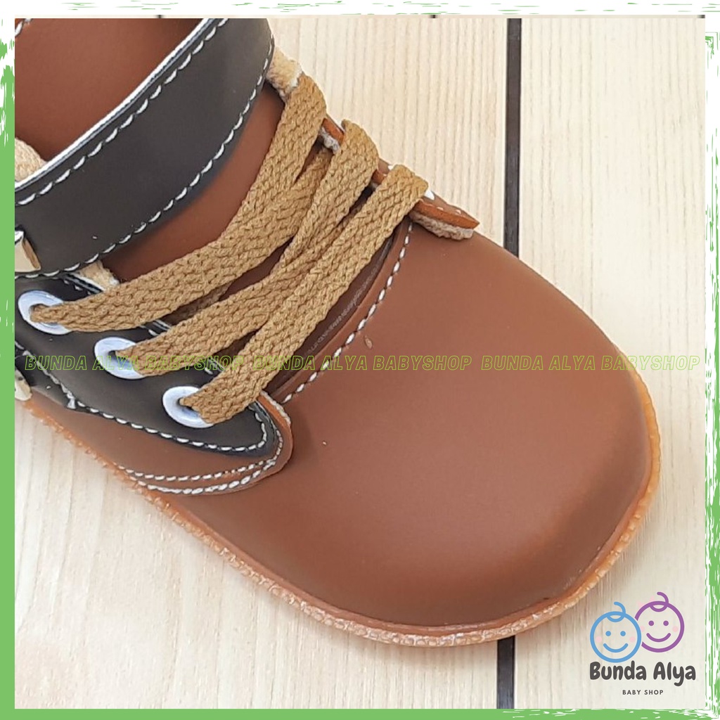 Sepatu Anak Laki Laki Boots Usia 3 4 5 Tahun TAN COKLAT - Sepatu Boots Cowok Model Tali Anti Licin - Sepatu Anak Kekinian