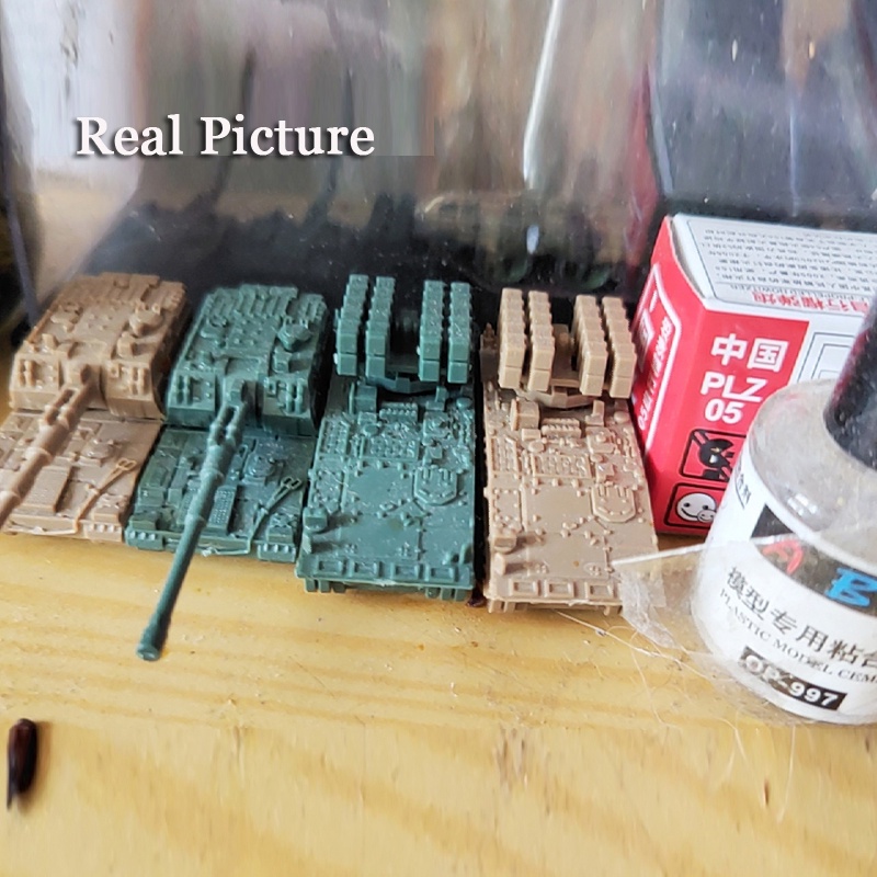 4pcs Mainan Model Tank Militer PLZ-05 Red Arrow 10 Mini Skala 1 / 144