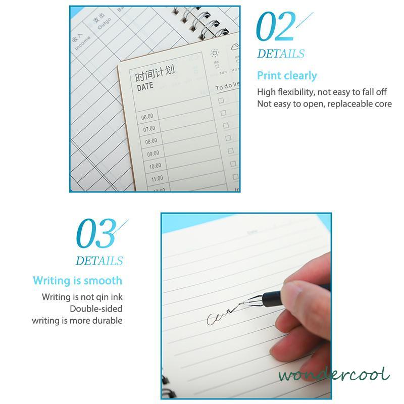 A5 Kraft Paper Coil Book Simple Student Notebook Meeting Notepad Buku Akuntansi Portabel-Won