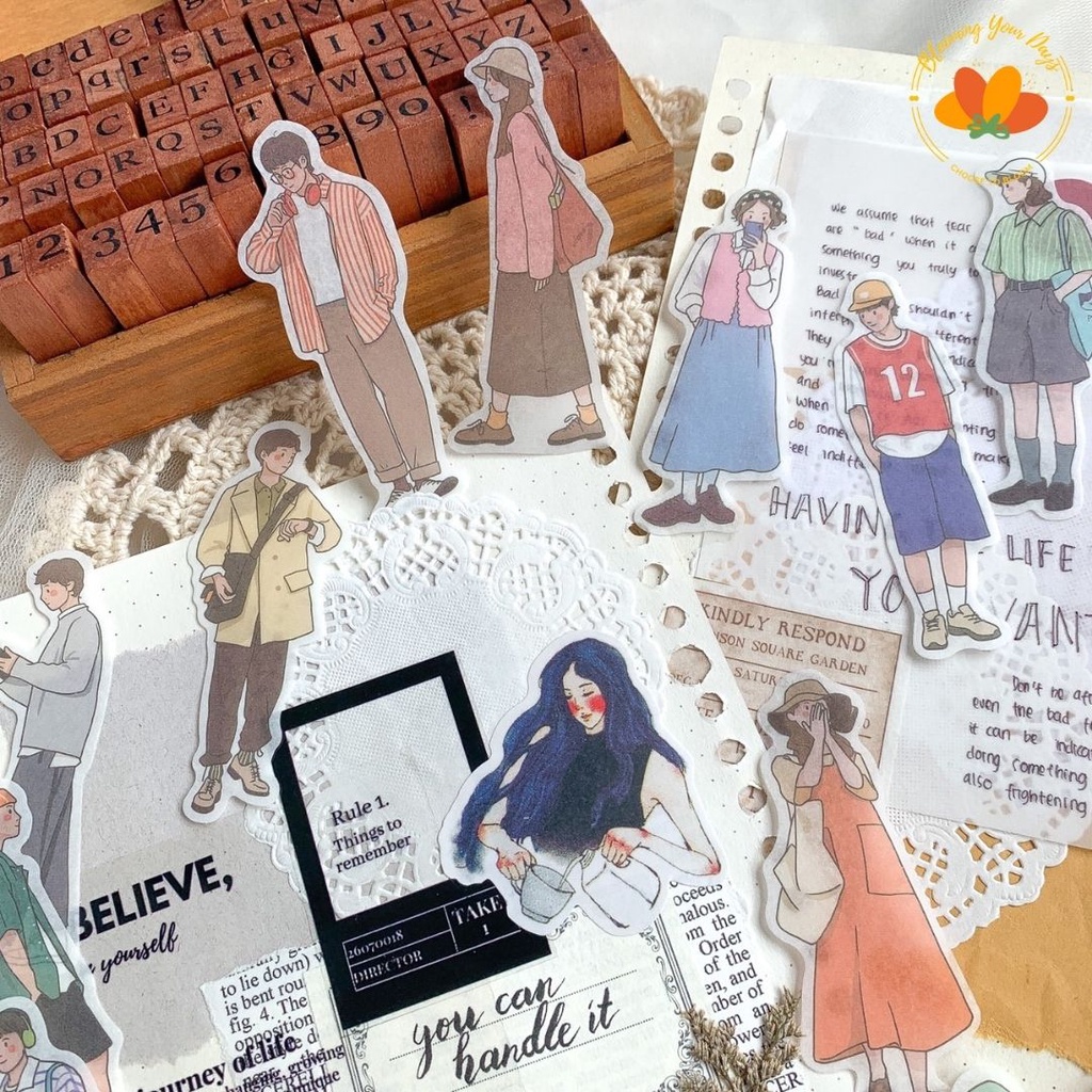 

Aesthetic Daily Girl Boys Sticker Stiker Scrapbook Journaling Journal Catatan Memo Diary Cute