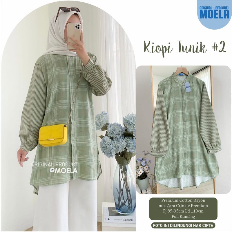 KIOPI TUNIK BY MOELA | TUNIK BEST SELLER | FULL KANCING | BUSUI FRIENDLY