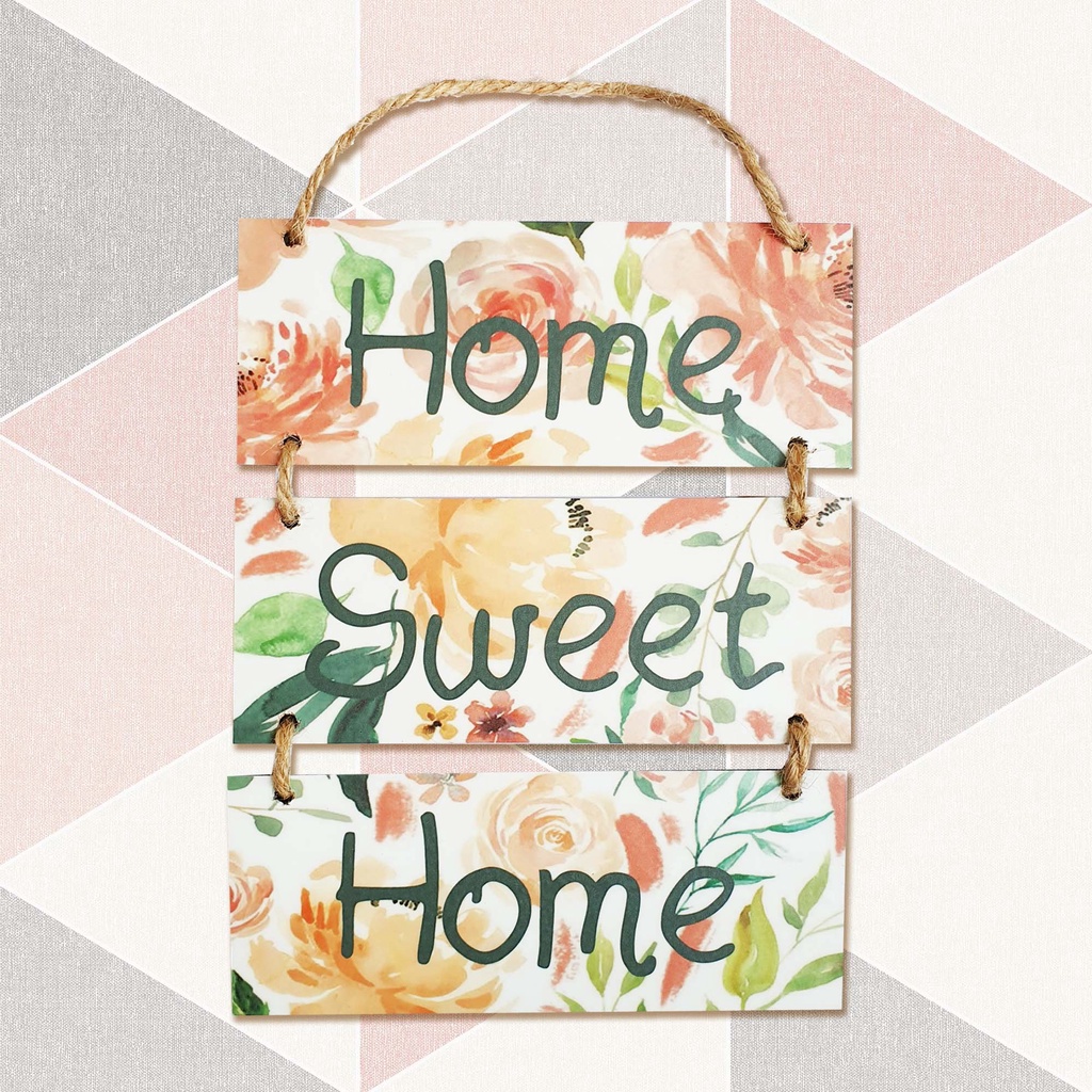 Hiasan Pajangan Dinding - HOME SWEET HOME FLORAL - Wall Sign Decor