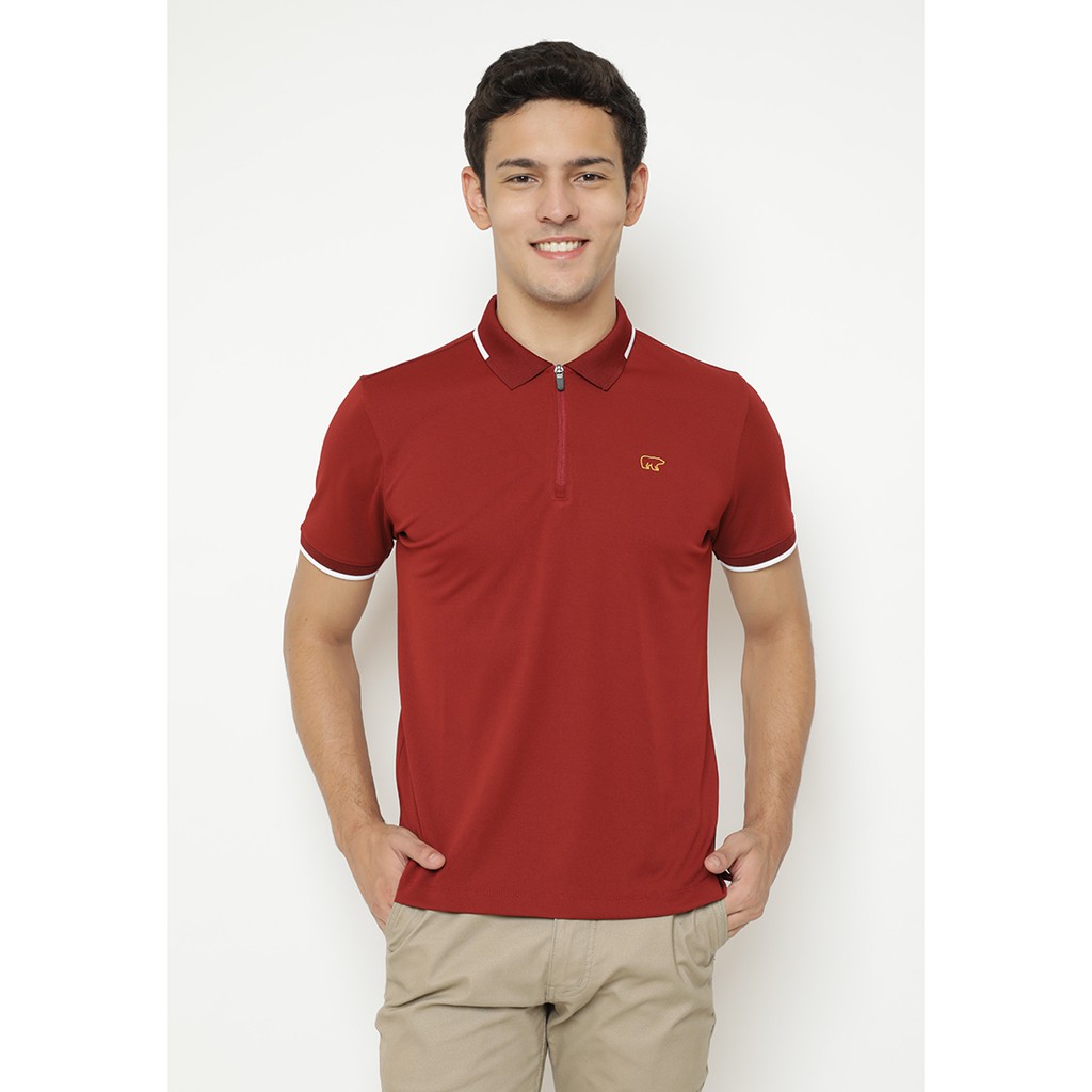  Jack  Nicklaus  Wisner Polo  Shirt Pria Slim Fit Red Shopee 