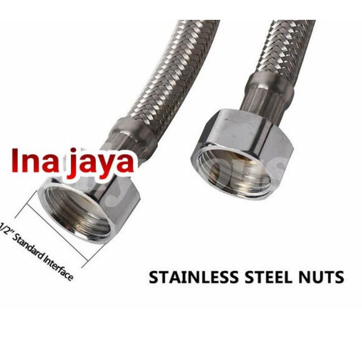 [KODE PRODUK T0BZ75164] INAJAYA/selang anyam sambungan kran toilet wc closed duduk plexibel stainlis