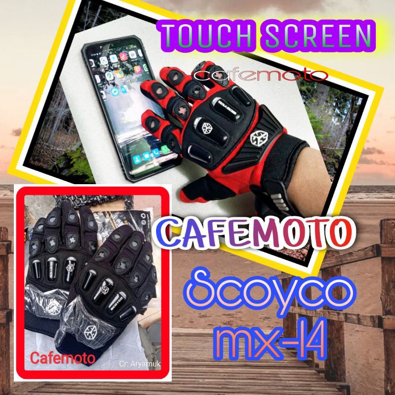 Scoyco MX14 Sarung Tangan motor MX-14 Original glove Touch Screen mx 14 full finger panjang voltz Half ori