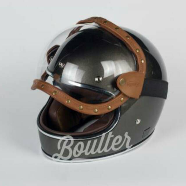 Helm Motor Retro Boulter FF Strap Visor
