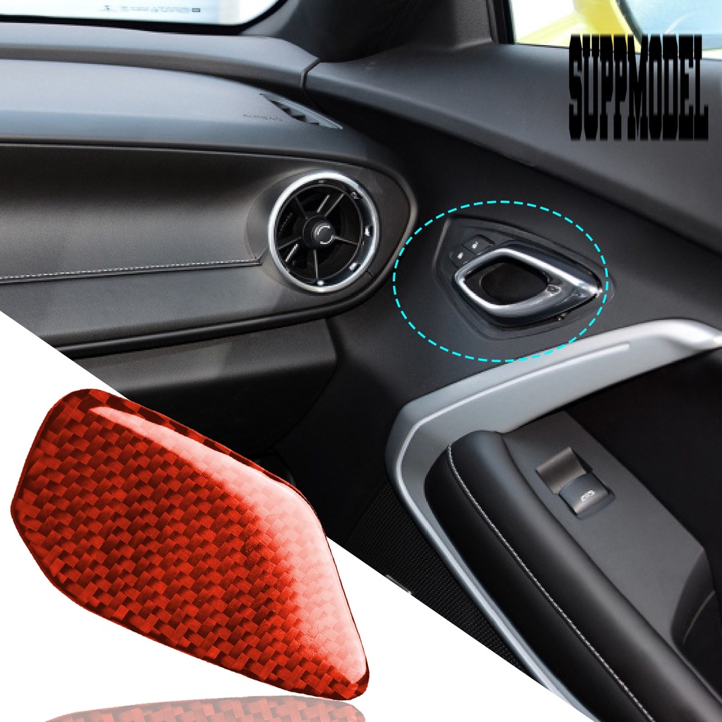 Suppmodelx 2Pcs Stiker Cover Gagang Pintu Mobil Anti Gores Bahan Carbon Fiber Untuk Chevrolet Camaro 2017-2019