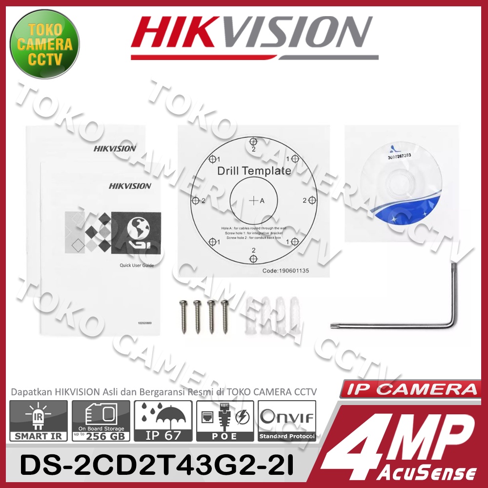 IP CAMERA 4MP HIKVISION DS-2CD2T43G2-2I AcuSense IP KAMERA