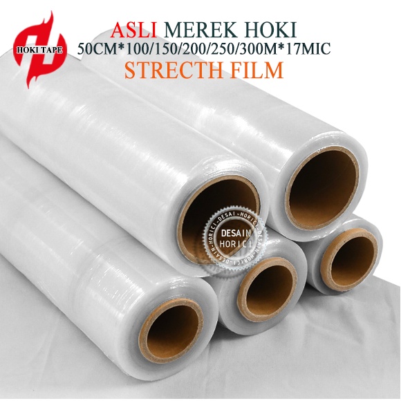 ASLI MEREK HOKI PLASTIK WRAPPING /STRECTH FILM FULL 50cm x 100m x 150m x 200m x 250m x 300m x 17mic