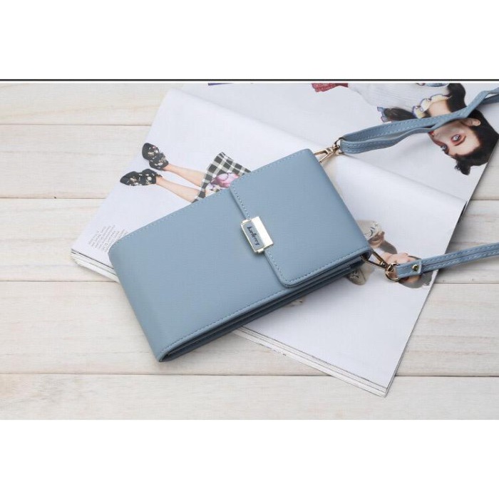 tas hp wanita selempang Tas Selempang Wanita Kulit Dompet HP Cewek Baellerry Ori BLY21 - Sky Blue S3
