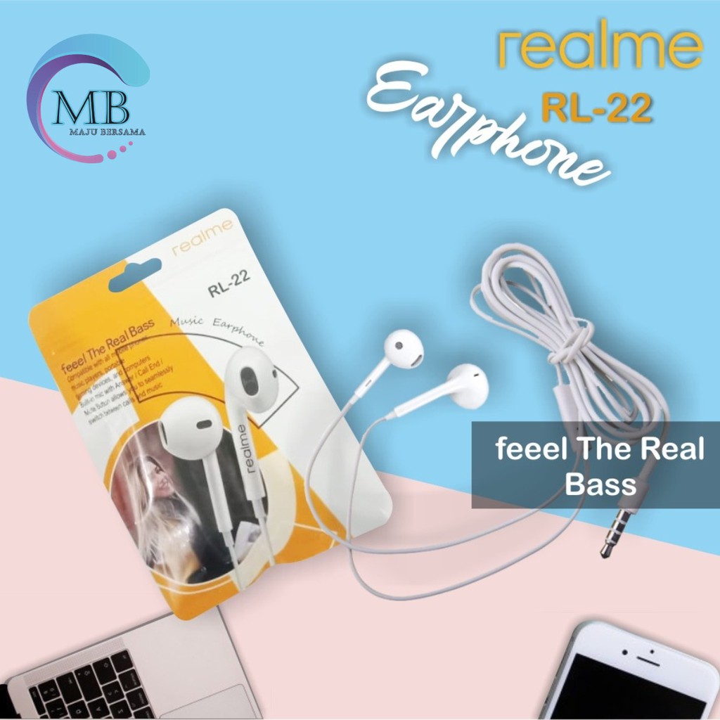 BM087 Headset heasdfree hf ORI REALME RL-22 mega BASS Jack 3.5mm 2 3 5 6 7 8 pro c1 c2 c20 c21 c25 MB1356