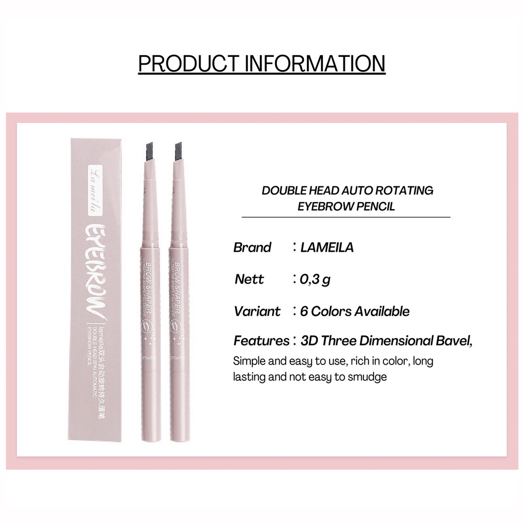 ~AB~ Pensil Alis Lameila double head spin automatic eyebrow pencil seri 752/auto eyebrow pencil/pensil alis/pensil alis lameila