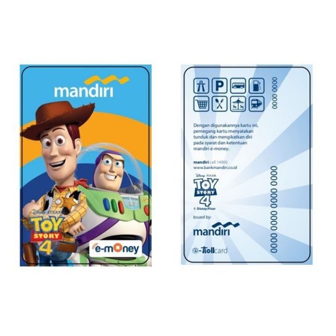 Mandiri eMoney Toy Story 4 - Woody and Buzz ORI /Like eTOLL Tapcash Flazz or Brizzi